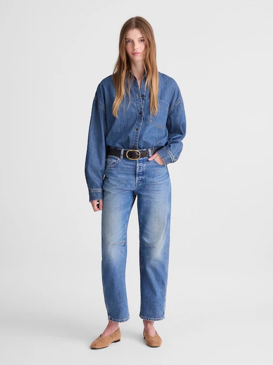 Madewell 100% Cotton The Darted Barrel Leg Jeans